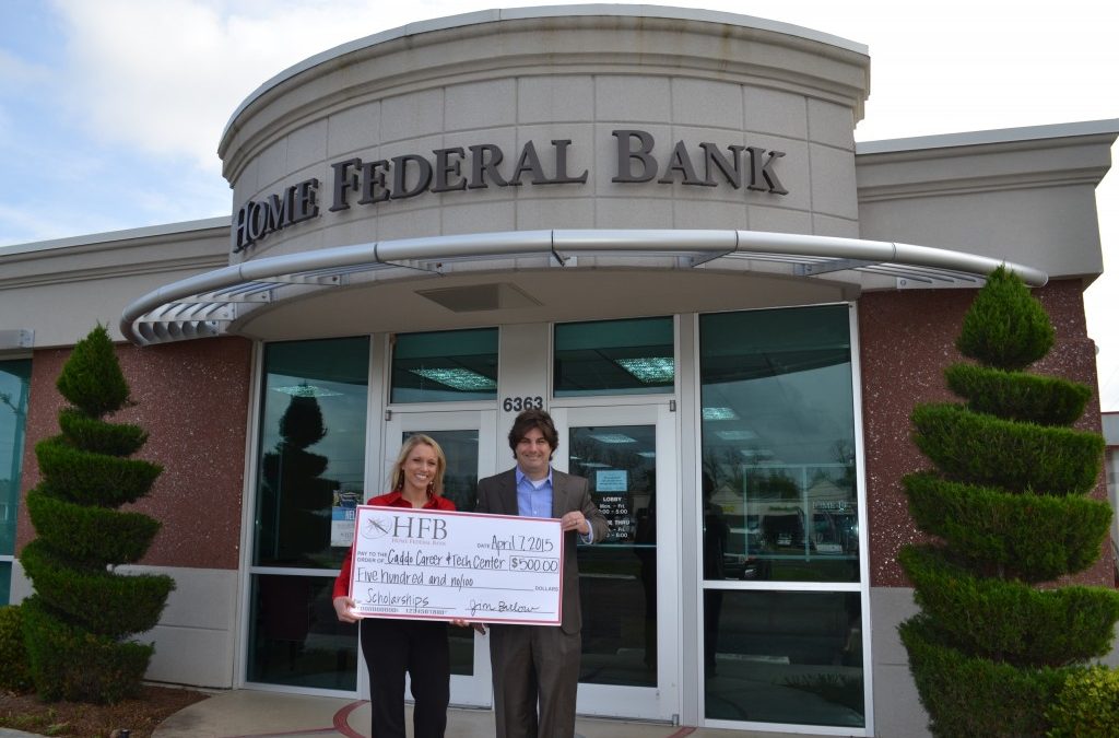 Home Federal Bank donates $500.00 for scholarships